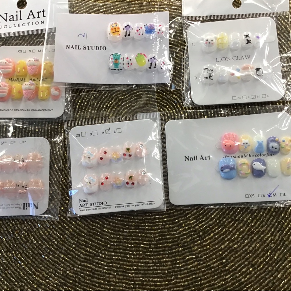 Cute Assorted Press-On Nail Set - Pastel Multi
